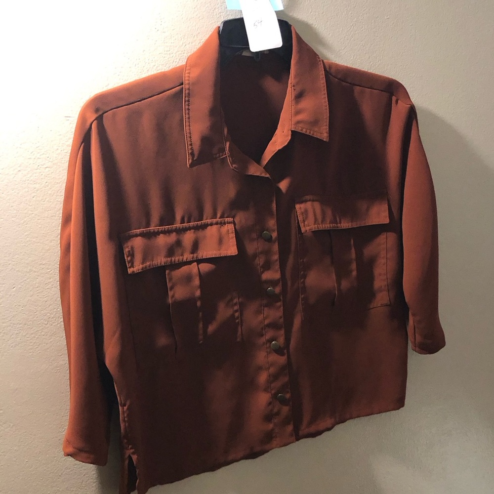 Copper button down